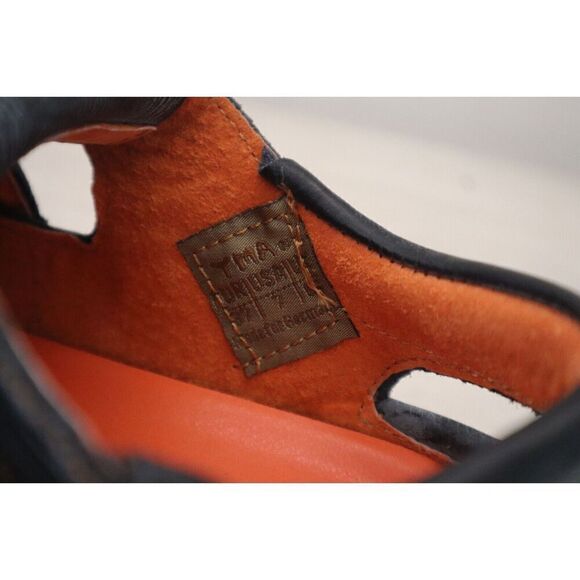 TMA Eyes 27802 Women's Sz 7 Black/Orange Closed Toe Cut-Out Leather Sandals - Picture 9 of 13